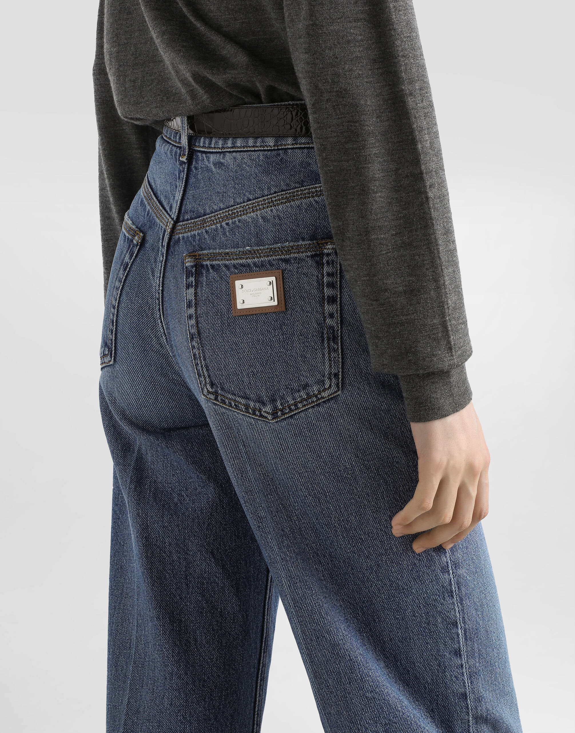 5-pocket denim trousers in Multicolor for Women | Dolce&Gabbana® US