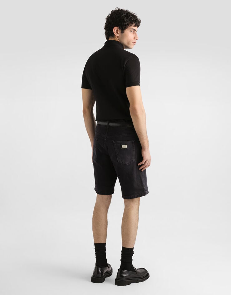 Dolce & Gabbana Bermuda en denim stretch gris lavé Multicolore GWNXADG8HW4