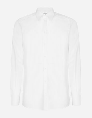 Dolce&Gabbana قميص قطن بقصة مارتيني أبيض G5KX7TFU5T9