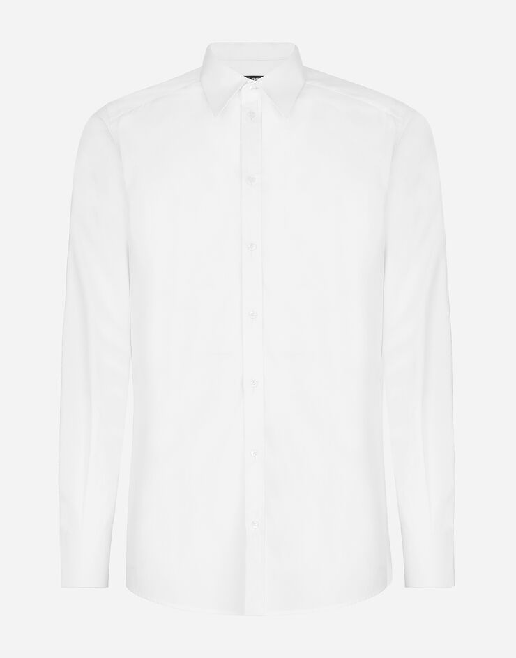 Dolce&Gabbana قميص قطن بقصة مارتيني أبيض G5KX7TFU5T9