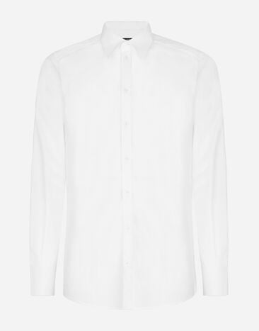 Dolce&Gabbana Cotton Martini-fit shirt White G5KX7TFU5T9