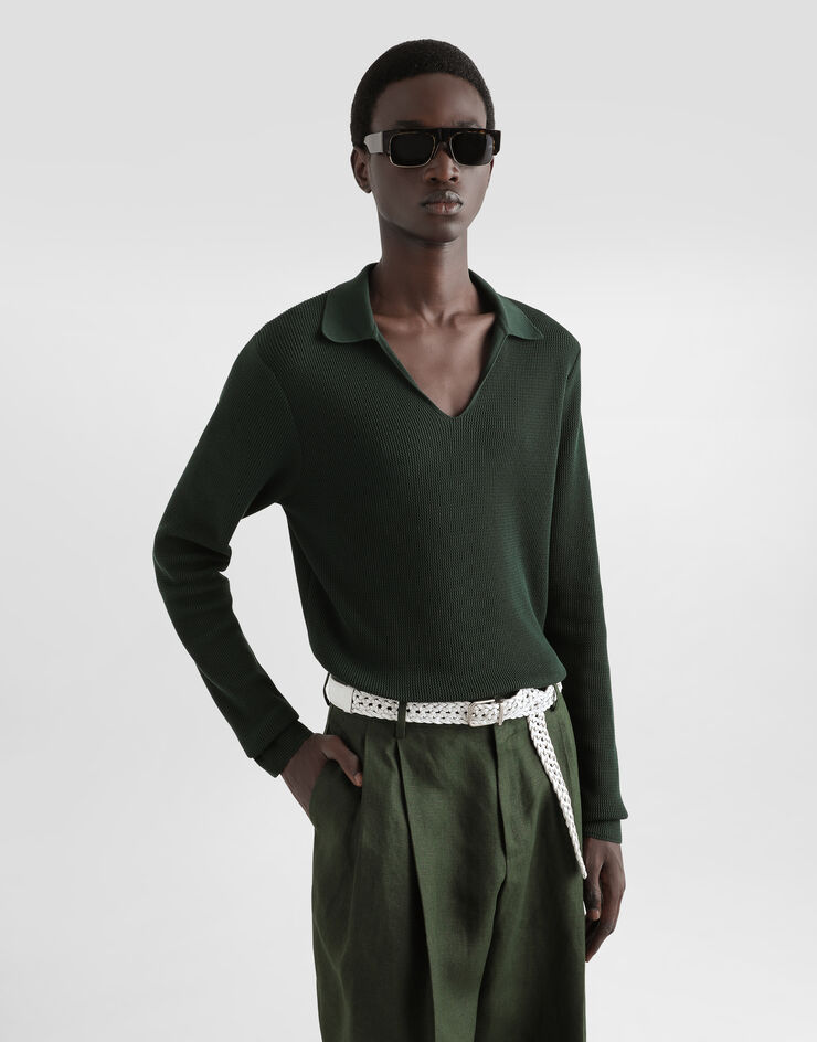 Dolce & Gabbana 罗纹棉质针织衫 绿 GXY44TJBCFN