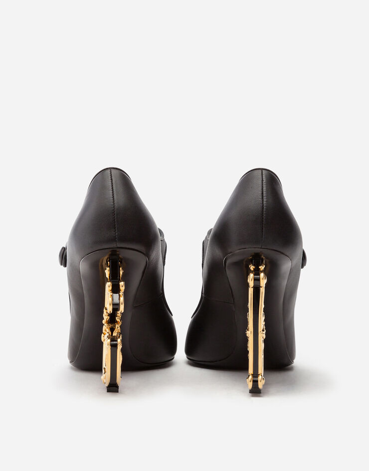 Dolce & Gabbana Nappa leather Mary Jane with baroque DG heel NERO CD1476AV967