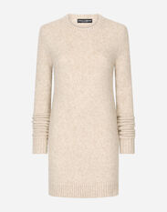 Dolce&Gabbana Llama wool round-neck dress Beige FXL91TJFMR5