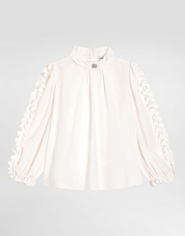 Dolce & Gabbana Crêpe de chine blouse White L56S48FU1A8