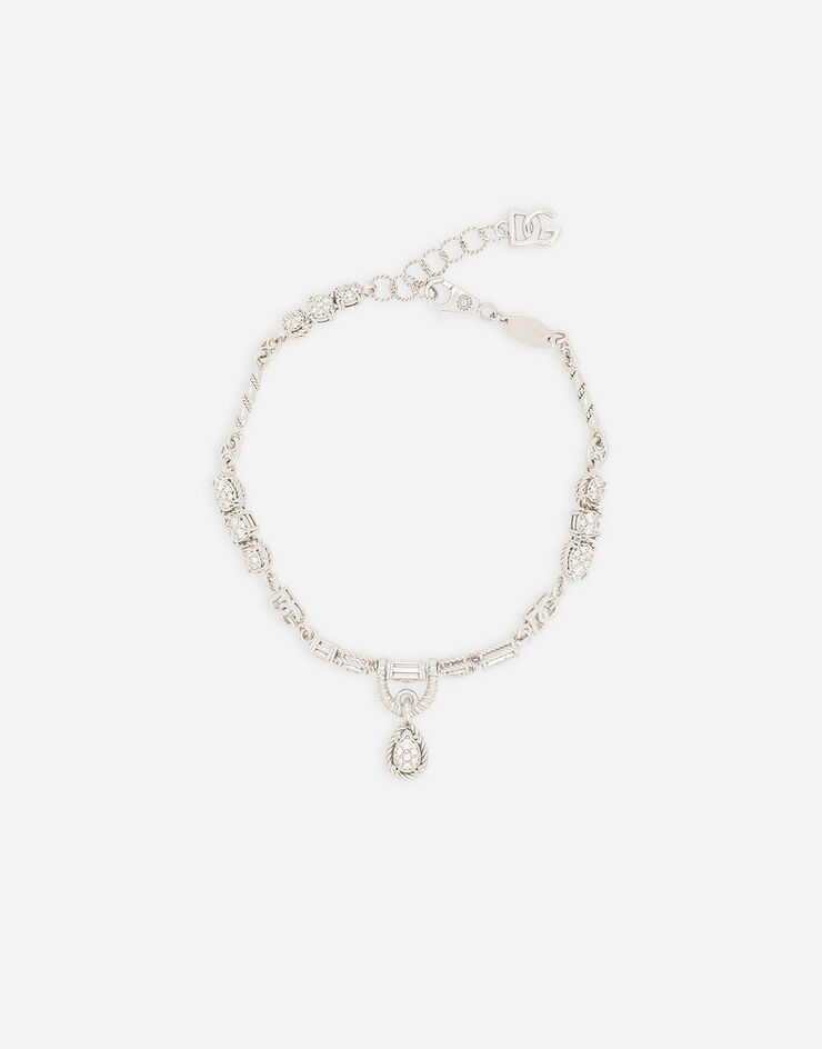 Dolce & Gabbana Браслет Easy Diamond из белого золота 18 карат с бриллиантовым паве белый WBQD1GWPAVE