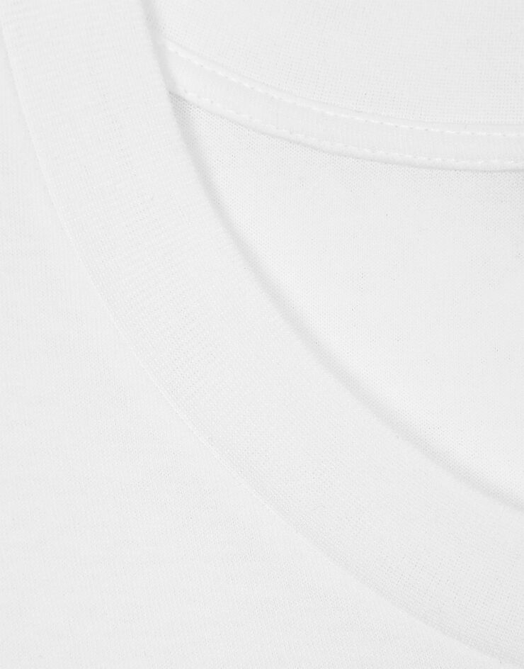 Dolce & Gabbana T-shirt in cotone con logo DG Crystal Bianco F8U08ZG7B3U