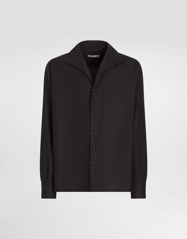 Dolce & Gabbana Long-sleeved linen shirt Multicolor G5MX5TFSA5W
