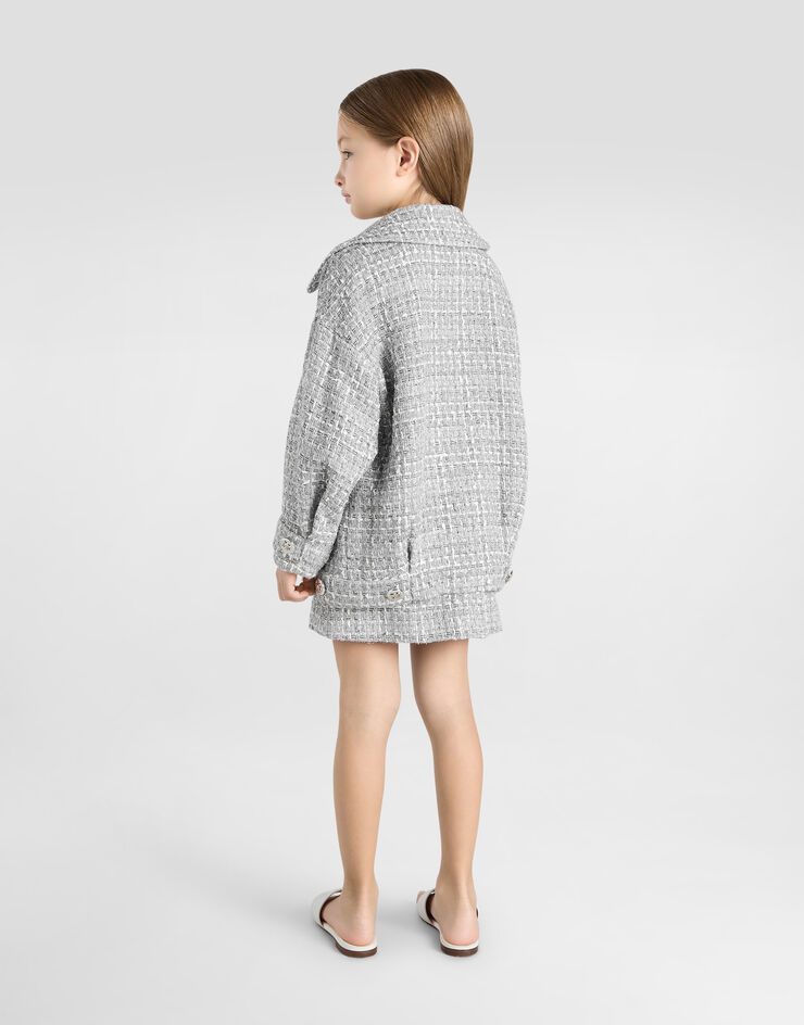 Dolce & Gabbana Veste droite en tissu bouclé lamé Multicolore L52B02FQOAB