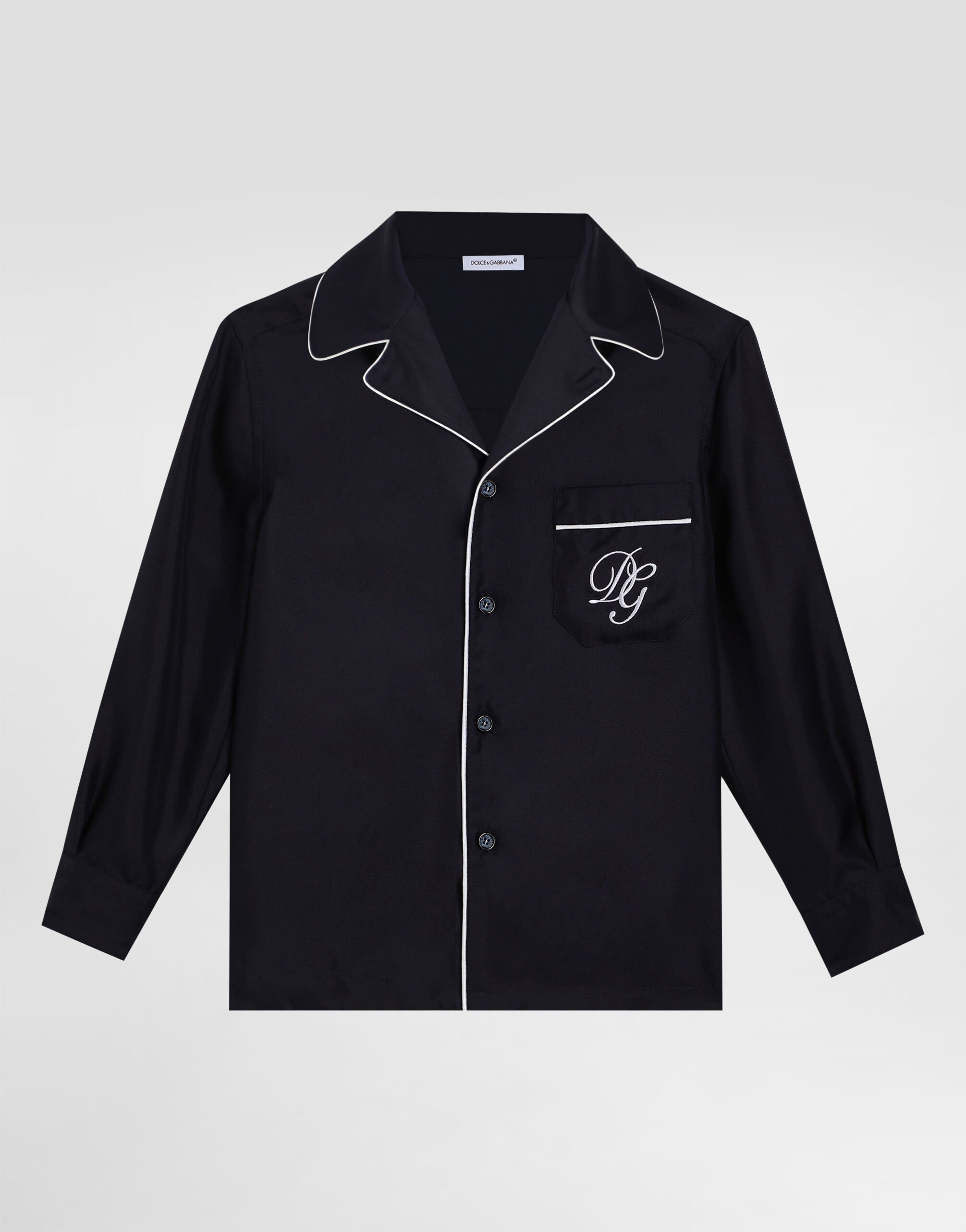 Twill shirt with DG embroidery in Blue for Boys