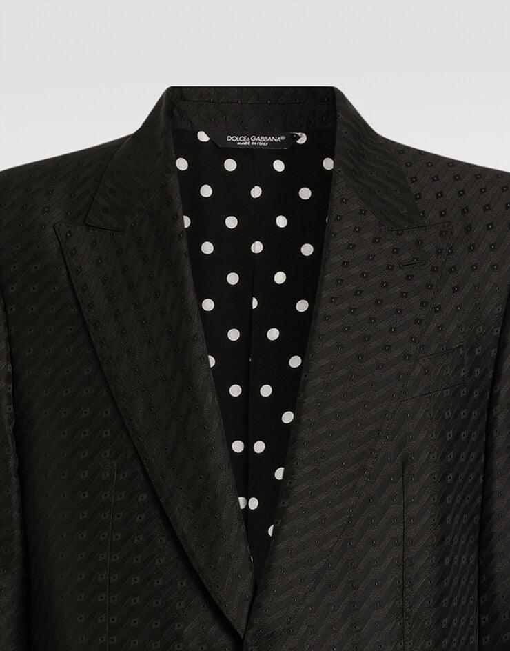 Dolce & Gabbana Single-breasted sicilia light jacket with micro pattern jacquard Black G2TV4THJMQY