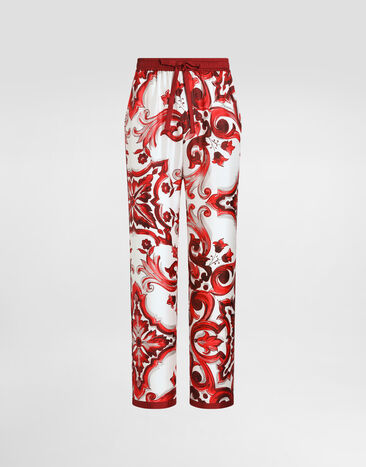 Dolce & Gabbana Majolica-print twill vanity trousers Multicolor GVRMATHI13F
