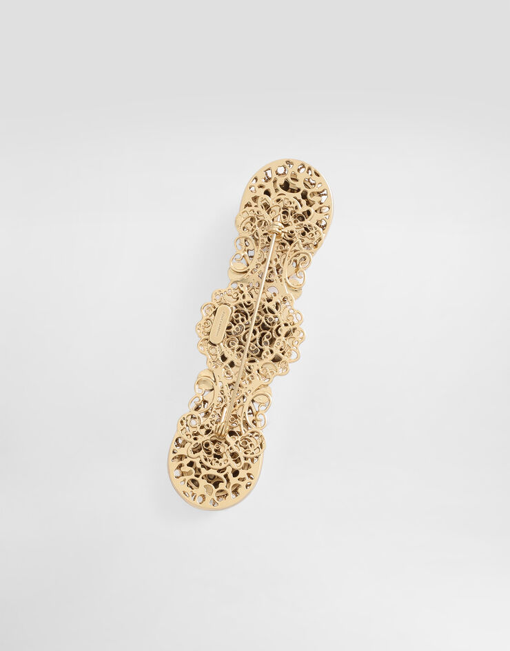 Dolce & Gabbana Rhinestone brooch Gold WPS3S3W1111