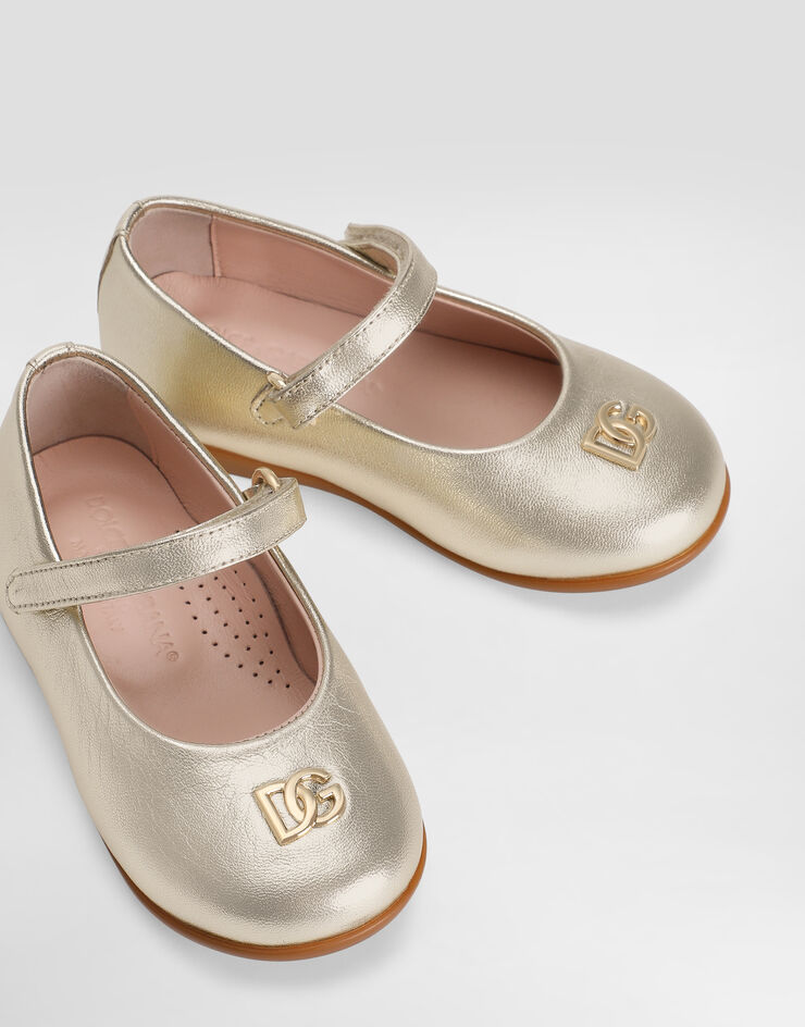 Dolce & Gabbana Laminated nappa leather ballet flats Grey D20114AJ133