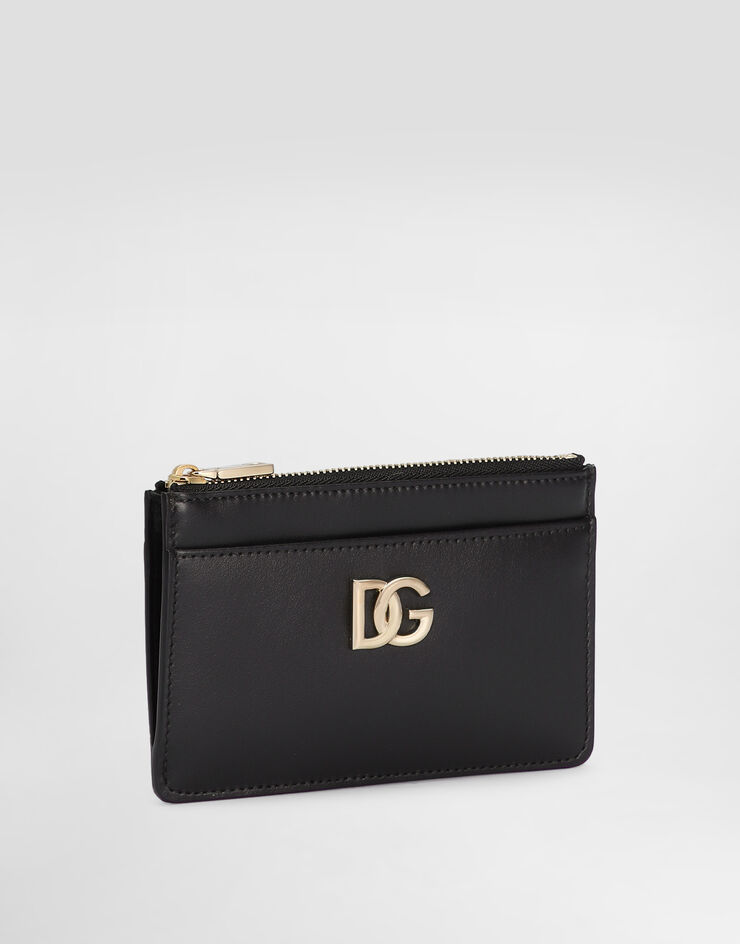 Dolce & Gabbana Tarjetero en piel de becerro con logotipo DG Negro BI1261AW576