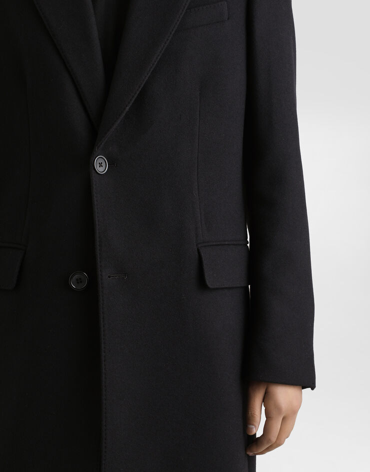 Dolce & Gabbana 羊毛单排扣大衣 黑 G036ITHUMJ2
