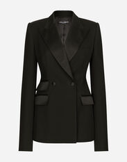 Dolce & Gabbana Double-breasted woolen jacket with side vents Black F26T2TFUGPO