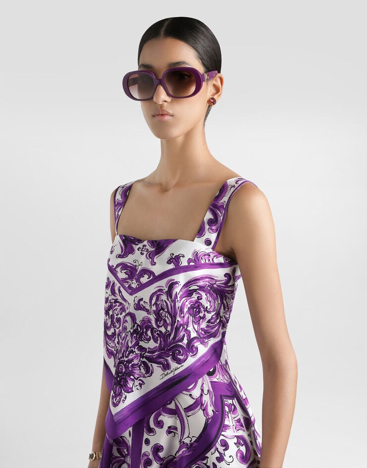 Dolce & Gabbana Majolica-print silk twill dress Multicolor F6TZBTHI1T1