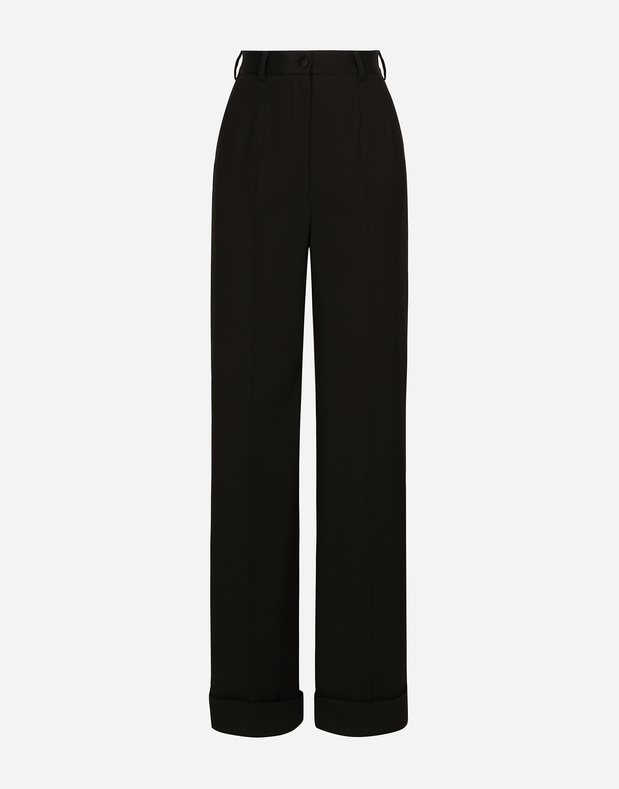 Dolce & Gabbana Flared wool gabardine pants Black F29ZMTFU28J
