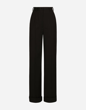 Dolce & Gabbana Pantalon flare en gabardine de laine Imprimé F6JGHTHS10S