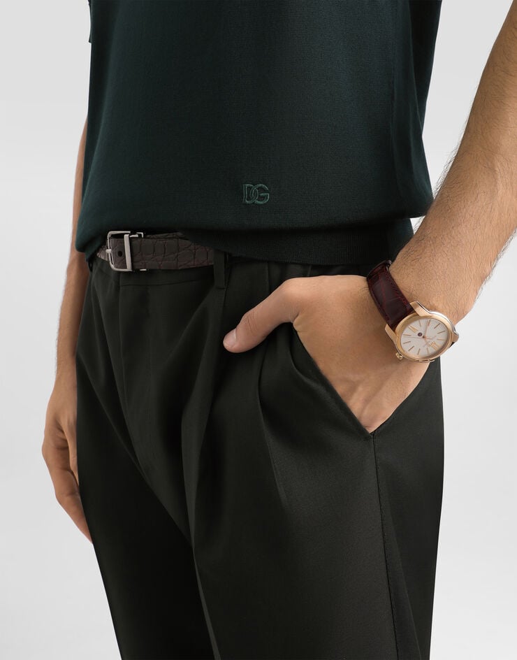 Dolce & Gabbana Silk polo shirt Green GXZ02ZJBSO5