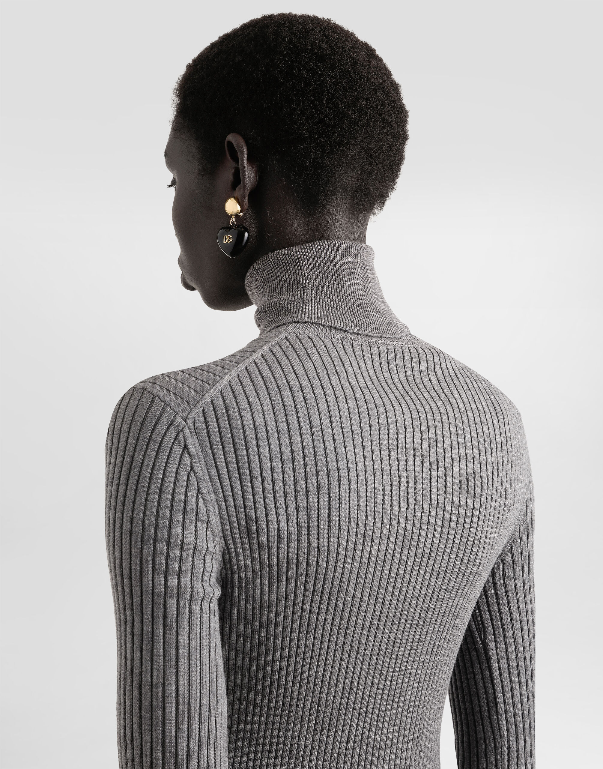 Turtleneck long dress in wool - thumbnail 5