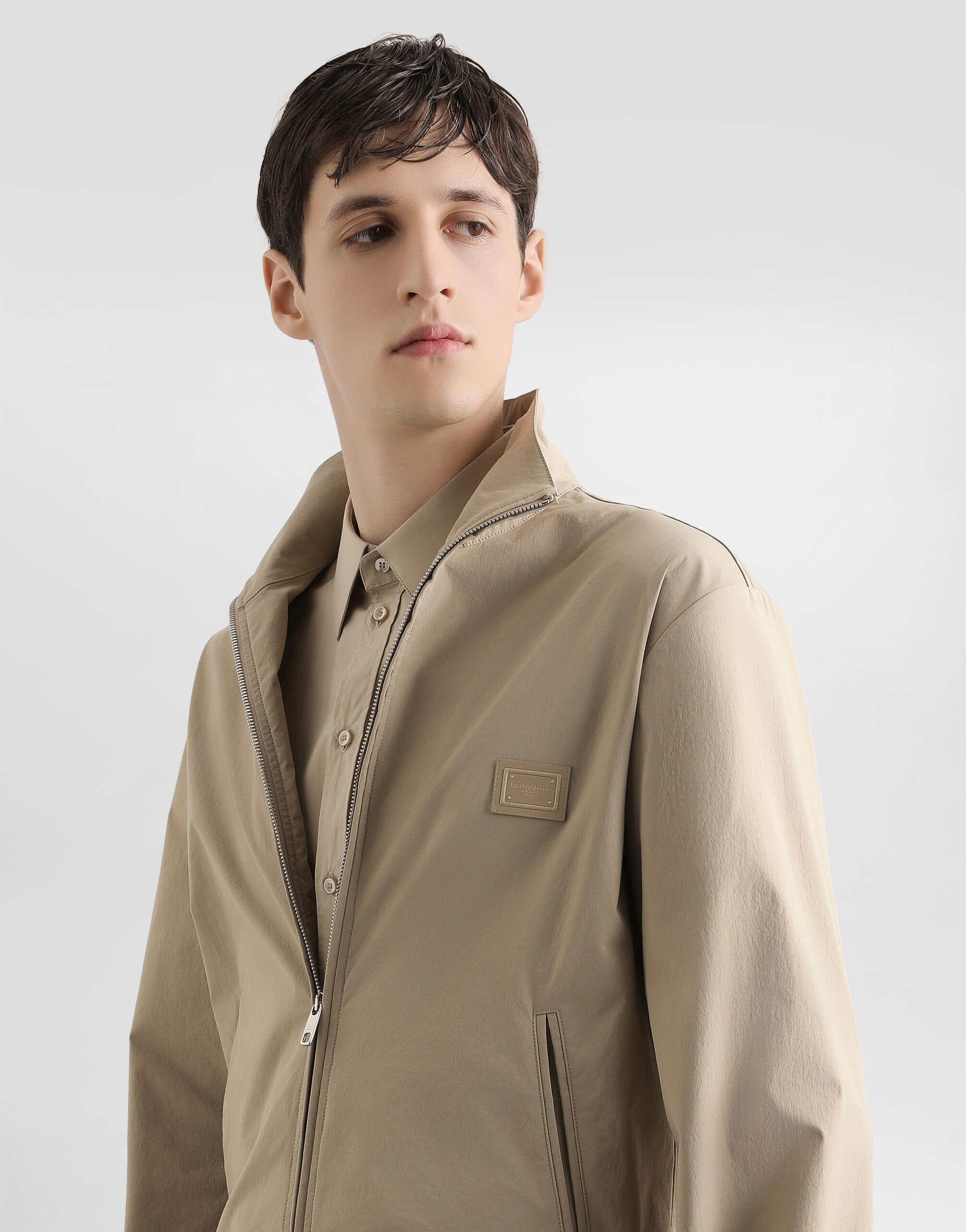 Nylon canvas jacket in Beige for Men | Dolce&Gabbana®