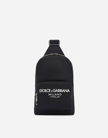 Dolce & Gabbana حقيبة ظهر كروس بودي نايلون بني BM2331A8034