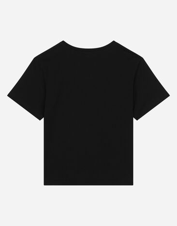Dolce & Gabbana Jersey T-shirt with DG logo print Negro L4JTEYG7M4H