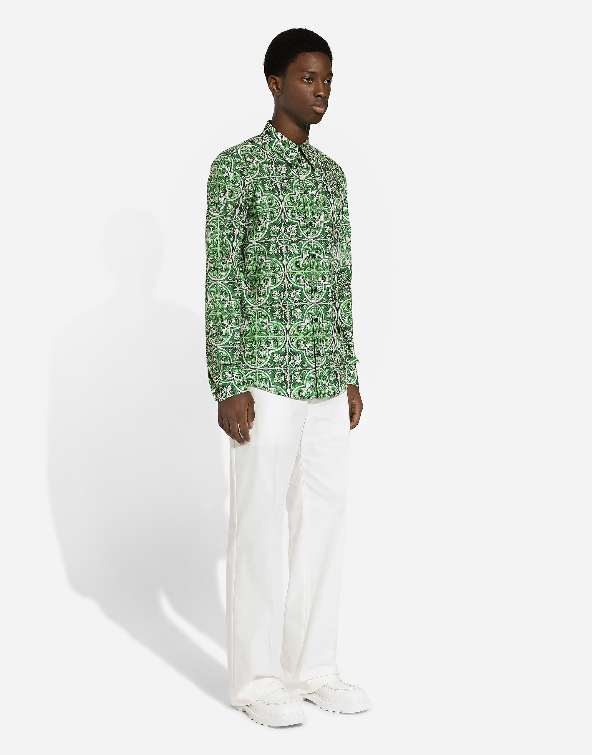 【DOLCE & GABBANA】gabardine straight-leg パンツ Straight-leg cotton gabardine pants in White for Men