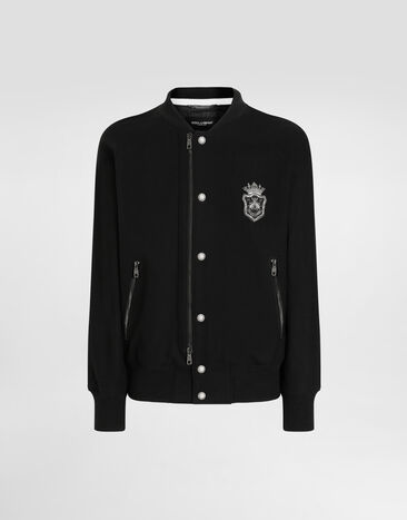 Dolce & Gabbana Wool jacket with patch Black G9BIAZFU2RC