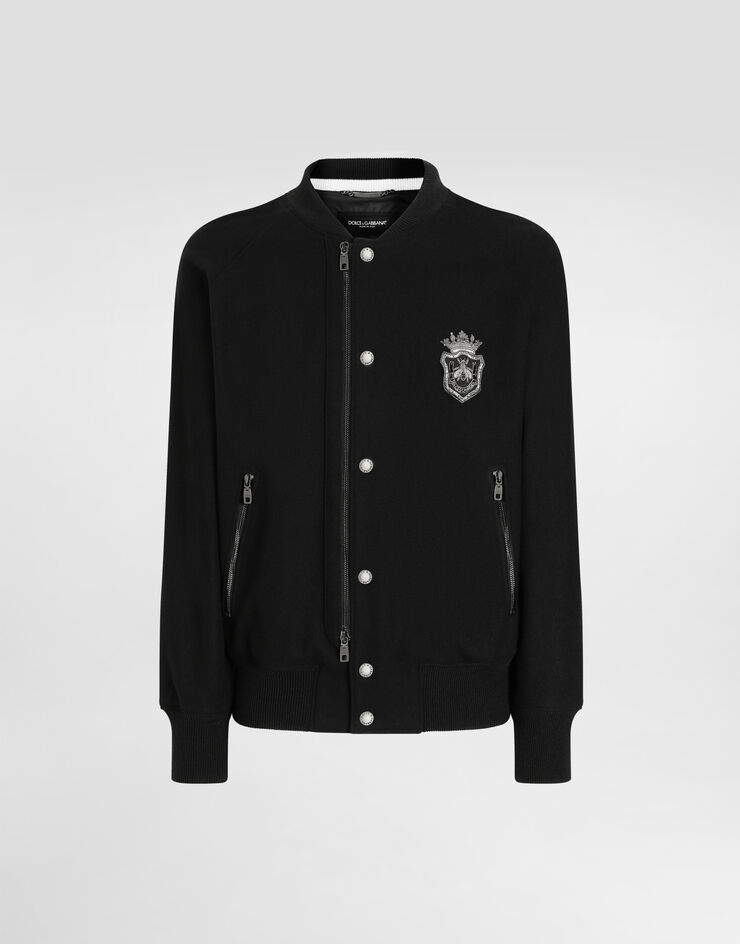 Dolce & Gabbana Wool jacket with patch Black G9BIAZFU2RC