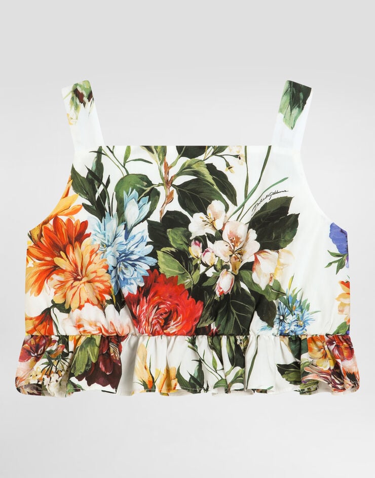 Dolce & Gabbana Top de popelina con estampado de flores Imprima L51N72HS5TV