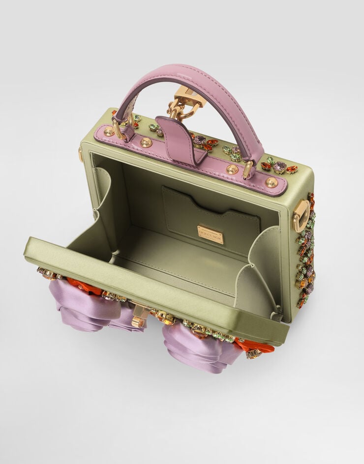 Dolce & Gabbana Sac à main Dolce Box en satin et cuir verni Multicolor BB5970A0256