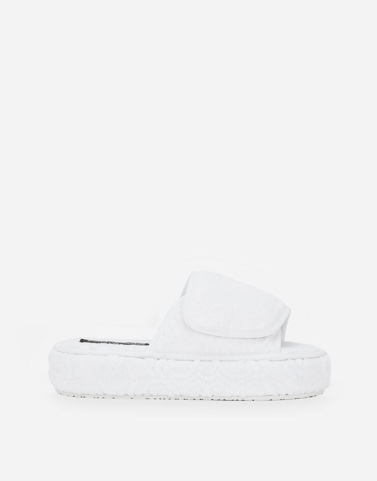 Dolce & Gabbana Terry Cotton Plateau Slippers Multicolor TCF011TCAGM