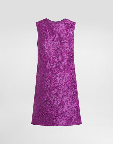 Dolce & Gabbana Vestido de brocado con motivo de peonías Violeta F6AMRTHJMQO