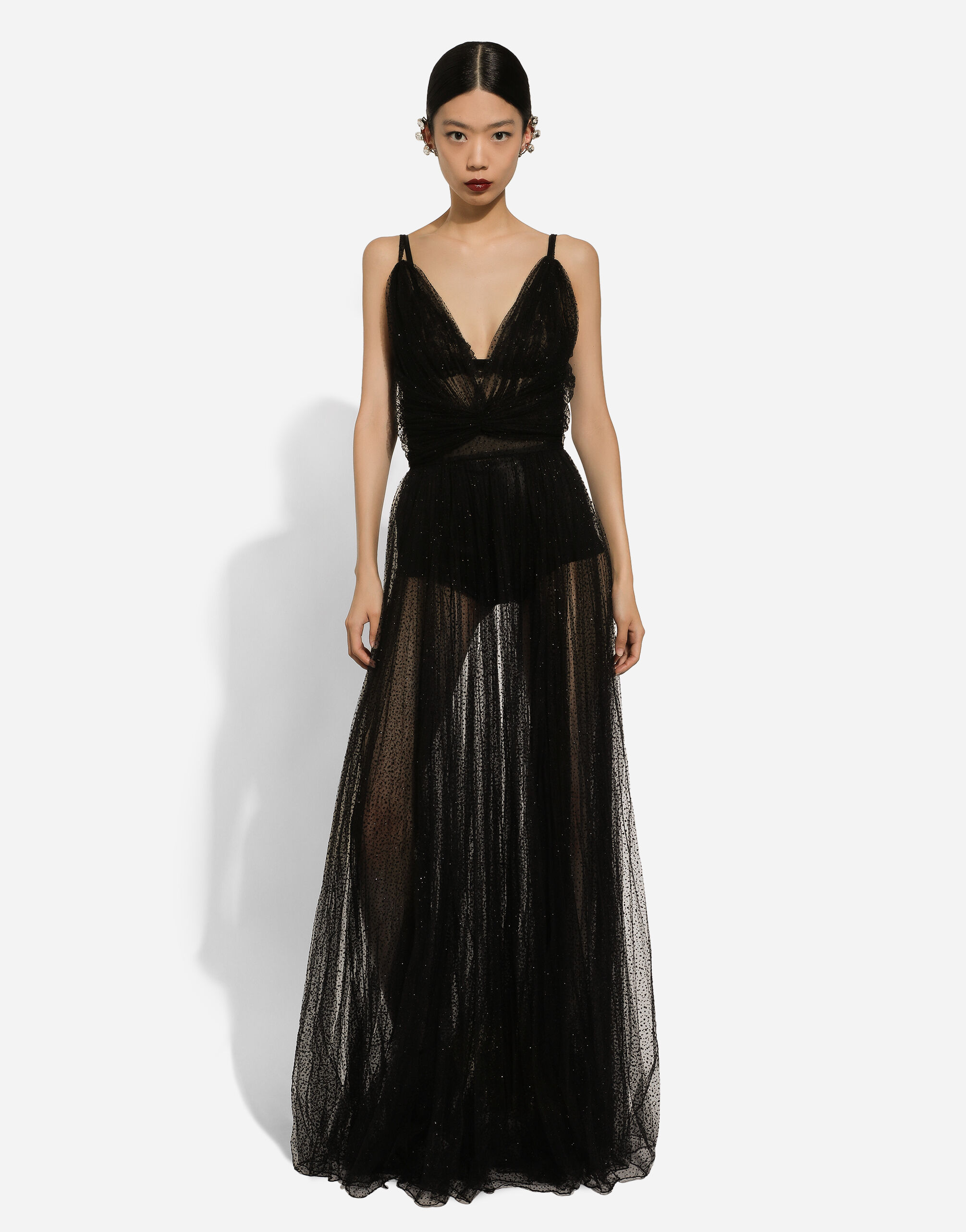 その他 Dolce & Gabbana 50ml Long flocked lurex tulle dress in Black for Women
