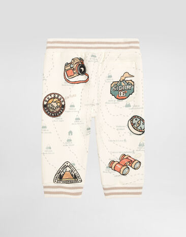 Dolce & Gabbana Oversized fleece trousers with map print Print L1JPJMII7IN