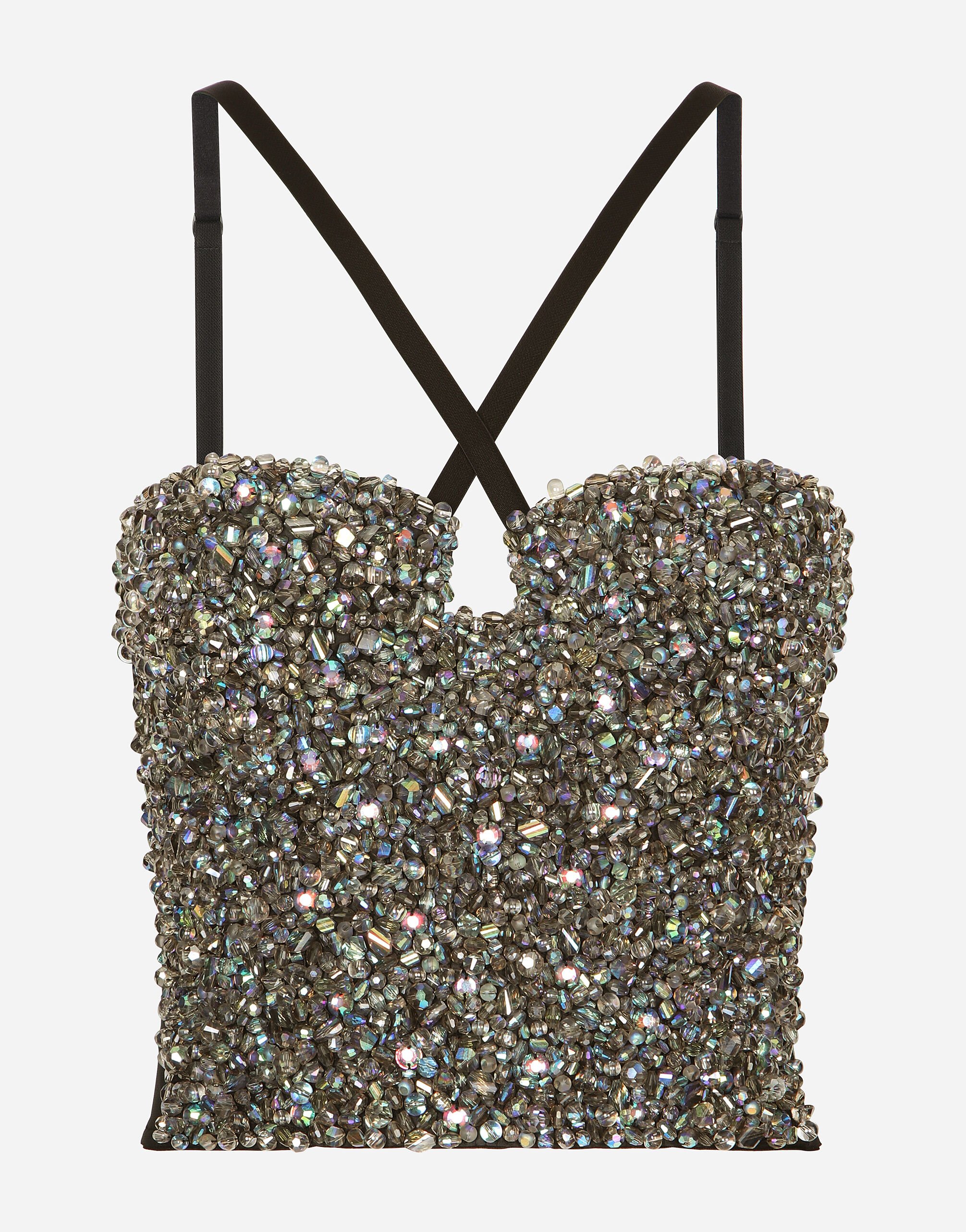 KIM DOLCE GABBANA Corset top with rhinestone embellishment in Multicolor for Women Dolce Gabbana