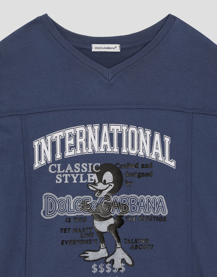 Dolce & Gabbana Jersey t-shirt with print Blue L4JTKFG7PUE