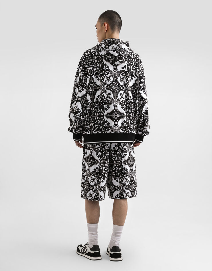 Dolce & Gabbana Majolica-print jacquard chenille hoodie Multicolor G9AYCTG7PGR