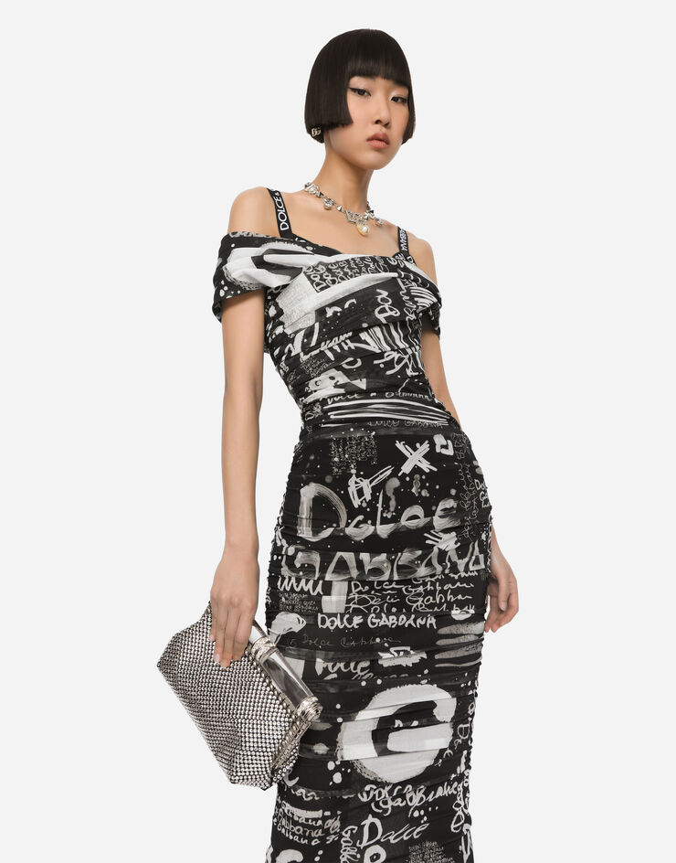 Dolce & Gabbana Satin bag with fusible rhinestones Multicolor BB7182AD478
