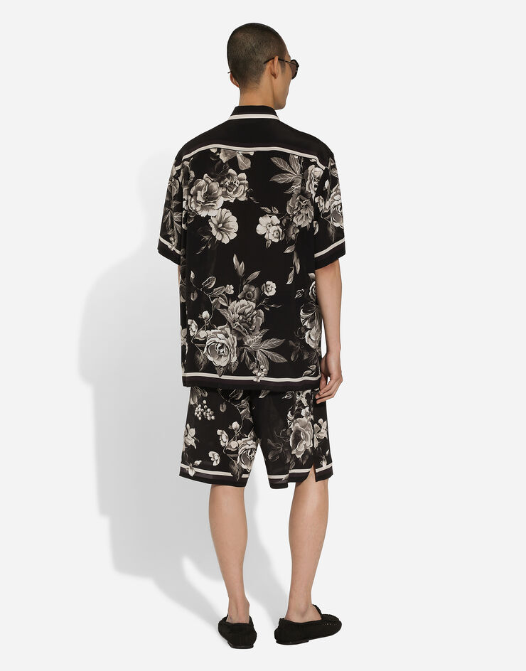 Dolce & Gabbana Спортивные шорты из шелка с цветочным принтом Отпечатки GV37ATHI1TX