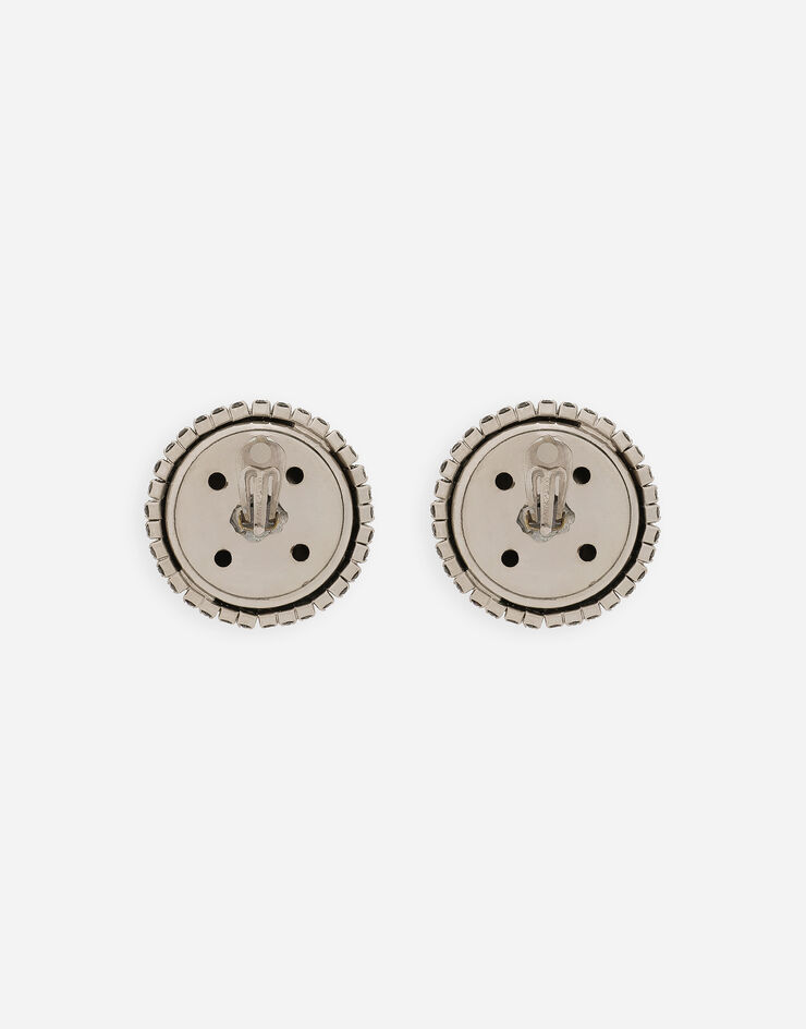 Dolce & Gabbana Pendientes semiesféricos de botón de strass Plateado WEQ2B3W1111