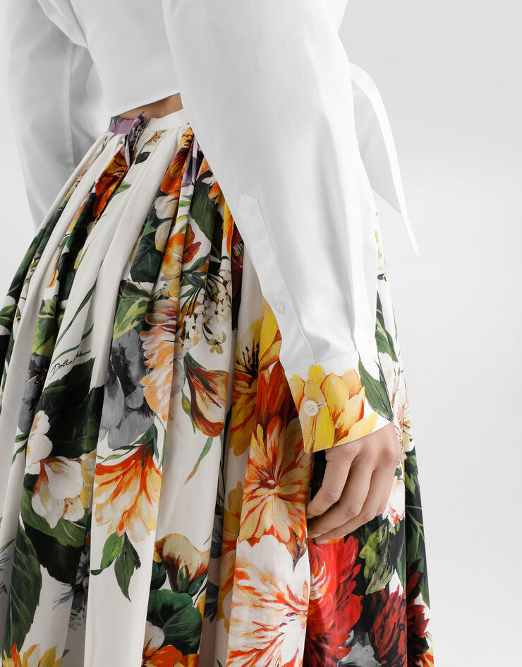 Dolce & Gabbana Bouquet-print poplin shirt White F5S65TGDDCN