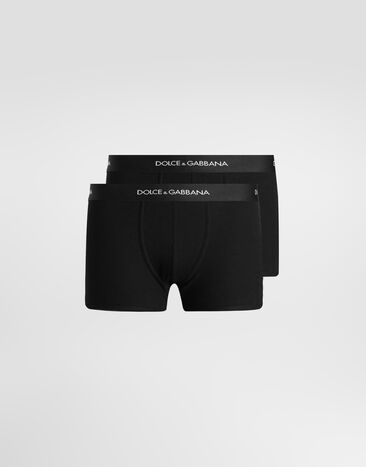 Dolce & Gabbana 레귤러핏 코튼 저지 복서 브리프 2종 블랙 M9D87JONN96