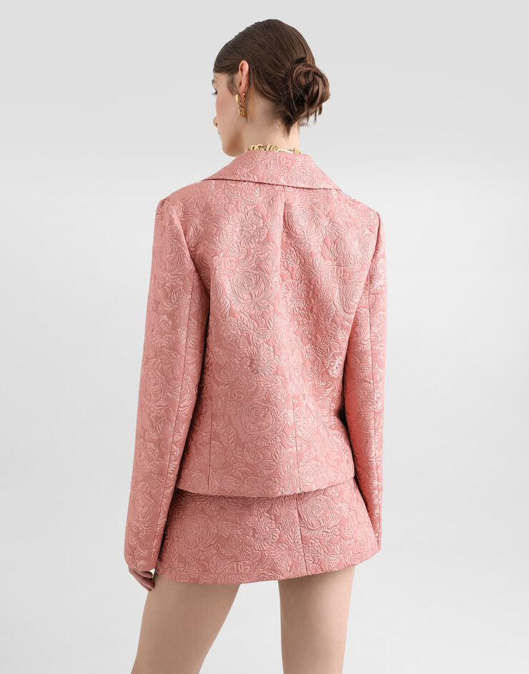 Dolce & Gabbana 花卉绗缝提花单排扣 Gabbana 夹克  Pink F29UETHJMQK