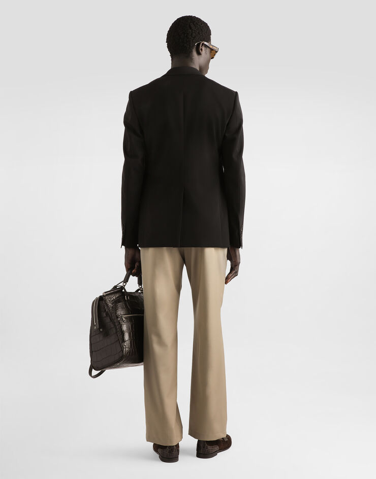 Dolce & Gabbana Single-breasted sicilia light jacket in bistretch wool canvas Black G2TV4ZFUBGB