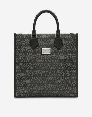 Dolce & Gabbana Medium coated jacquard shopper Grey BM2415AF984