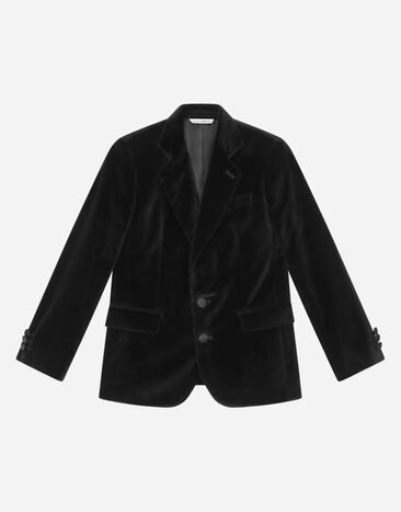 Dolce & Gabbana Classic velvet two-button Sicilia-fit jacket Azure L41E96FU4LH
